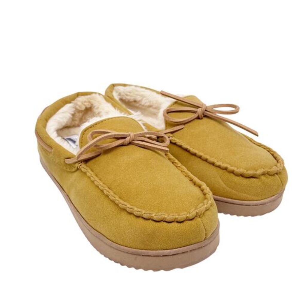 Nordstrom Rack Women's Tan Suede Faux Fur Lined Moccasins‎ Size S 7-8